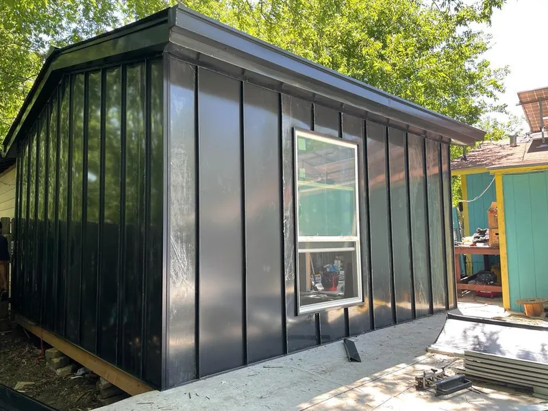 Black standing seam metal wall panels for Metal Roof Installation in Chestnuthill